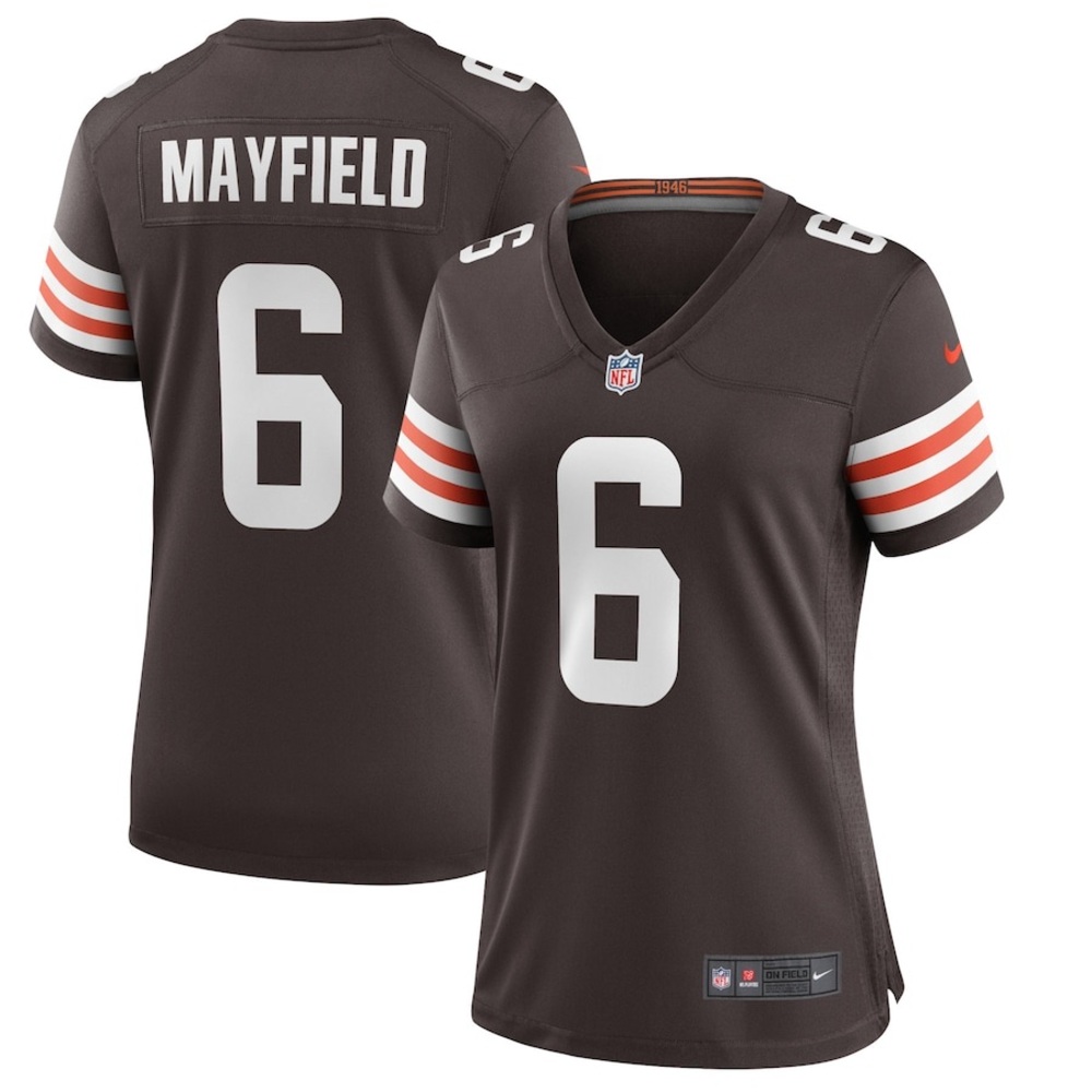 Women's Nike Baker Mayfield Brown Cleveland Browns Game Player Jersey size XXL